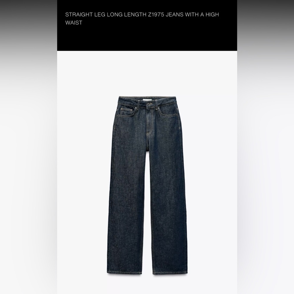 Zara High Rise Dark Rinse Jeans